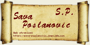 Sava Poslanović vizit kartica